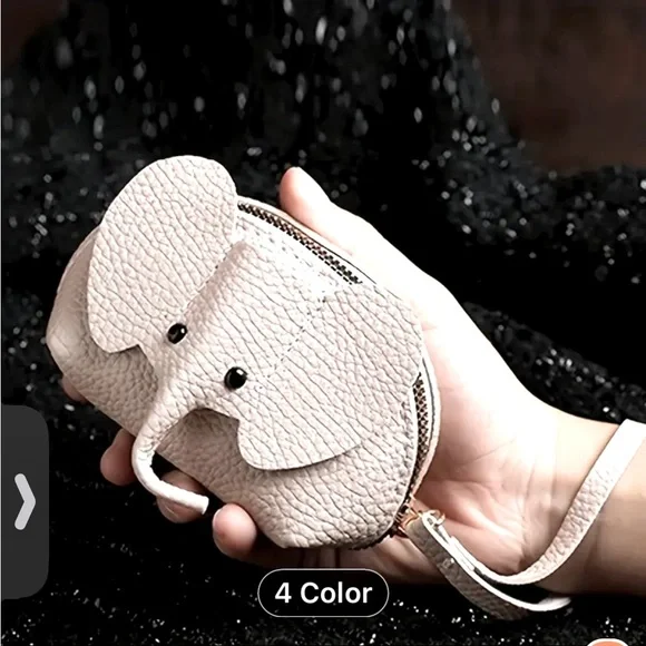 ✨HP✨3-D GREY, BLUE or BLUSH PINK ELEPHANT COIN PURSE WRISTLET - Picture 5 of 10